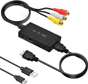 �y���������zRCA to HDMI �ϊ��R���o�[�^�[ AV �R���|�W�b�g hdmi �ϊ��A�_�v�^ 3�F�[�q hdmi �ϊ� �Â��Q�[���@�iXBOX�APS1�APS2�ASNES�AWii�AN64�j�Â����R�[�_�[(DVD�AVCR�AVHS)�Ȃǋ@�� 3�F�R�[�h����HDM