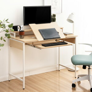 【新品登場】パソコンデスク ハイタイプとロータイプに切り替え可能 多段階調節ホルダー付き オフィスデスク 木製 学習机 いくつのPC設