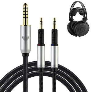 okcsc TCR70X �w�b�h�z���P�[�u�� �����P�[�u�� �C���z���E�w�b�h�z���p Audio-Technica�p ATH-R70X/R70xa�ɓK�� OFC 4�c ���b�N�@�\�t�� ����2.0m 4.4mm