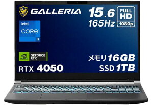 KAQ[~Om[gPCGALLERIARL7C-R45-5N15.6C`RTX4050Corei7-13620H16GBSSD1TBtbV[g165HzRGBL[{[hobNCgWindows11