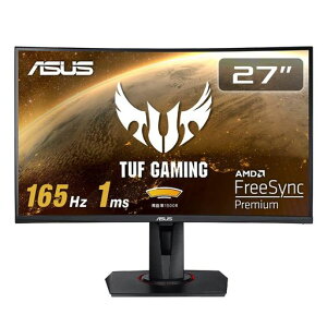 ASUSTUFGaming�Q�[�~���O���j�^�[VG27VQ27�C���`�p�ȃt��HD165Hz1msHDMIDPDVIFreesyncPremiumELMB