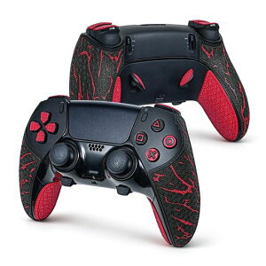 PS5 DualSense Edge�p�R���g���[���[�O���b�v SHADOW BOOLT�� �h���E���w�e�N�X�`���[�E�z�����H �J�b�g�ς݃O���b�v�e�[�v(�u���b�N&���b�h�A�A�b�v�O���[�h��2.0)