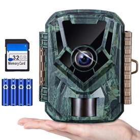 KJKトレイルカメラ小型防犯カメラ野生動物監視カメラ動画2.7k静止画3600万画素赤外線乾電池式超高速トリガー夜間低輝搭載人感センサーIP66級防水防塵屋外屋内監視センサーカメラ電池式暗…