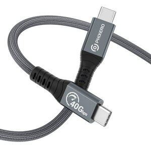 Thunderbolt4�P�[�u���p�P�[�u���APHIXERO40Gbps�f�[�^USBC-USBC�P�[�u����8K@60Hz�܂��̓f���A��4K�f�B�X�v���C���T�|�[�g�APD100W�[�d�AMackBook�Aipad