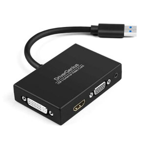 DriverGeniusViewXTrioV[YUSB3.0ΉHDMI/DVI/VGAA_v^[(3.5mmo͕t)1080p/60Hz|Windows11EmacOS15Ή|C^[EfUCi[Ef[^AiXg