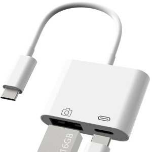 Type-CUSB�ϊ��A�_�v�^2in1�^�C�vcUSB�J�����A�_�v�^�����f�[�^�]���[�d�Ή��ʐ^/�r�f�I/���y�ڍsU�f�B�X�N/�L�[�{�[�h/�}�E�X�Ή�iPhone15/16/17�V���[�Y/Android/�^�u���b�g/PC�Ή�