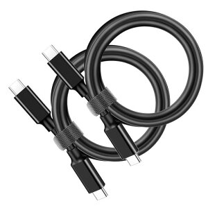 WLGQUSB4�P�[�u��0.25m40Gbps�����f�[�^�]��240W48V/5A�p���t���[�dThunderbolt4Thunderbolt3�Ή�USBCtoUSBC�P�[�u��-0.8�t�B�[�g(2�{����)