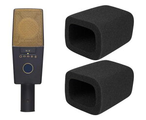 SOULWIT 2PCS �}�C�N���t�H�� �|�b�v�t�B���^�[ for AKG Pro Audio C414 XLII/XLS Condenser �ɑΉ� �X�|���W�t�B���^�[ �}�C�N �t�H�[�� �ی�J�o�[ �E�B���h�X�N���[�� �����p �}�C�N�X�|���W