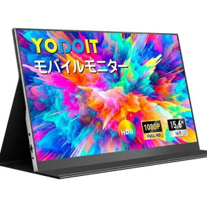 Yodoit���o�C�����j�^�[���o�C���f�B�X�v���C�|�[�^�u�����j�^�[15.6�C���`FHD�y��VESATpye-C/miniHDMI�J�o�[�t�������^�ѕ֗��X�s�[�J�[����Switch/PS4/PS5/XBOX/PC/Mac�ȂǑΉ�