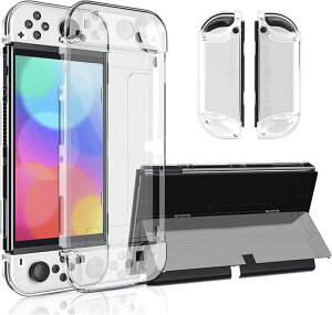 ELNICEC SWITCH �L�@EL �J�o�[�y2026�ŐV�^���ǁz SWITCH OLED �J�o�[ �N���A TPU JOY-CON(L)/(R) ���̎��݌v ���E�ȒP ���΂݂Ȃ� ���� �y�� ���ϏՌ� �w��h�~ ���h�~ �S�ʕی� �j���e���h�[�X�C�b�`