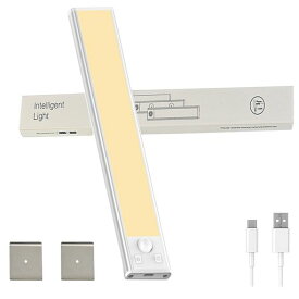 ZHOUMIN人感センサーライト室内充電式LEDバーライト【無段階調光&高感度センサー/3色切替/Type-C充電/1500mAH大容量電池】マグネット式超薄設計懐中電灯としても使えるクローゼットライト階…