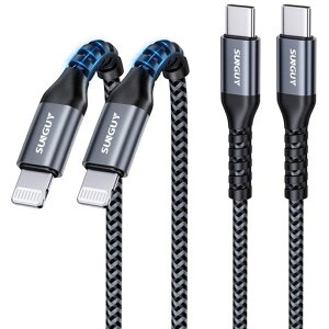 SUNGUYUSB-CLightning�P�[�u��0.3M2�{�Z�b�g�yMFi�F�؎擾�z�^�C�vc���C�g�j���O�P�[�u��PD�Ή�20W�}���[�diPhone�[�d�P�[�u��Carplay�Ή����ϋv�i�C�����҂�iPhone141312