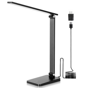 LEDDeskLampDeskLampwithUSBChargingPortDeskLampsforHomeOffice3BrightnessLevelDeskLightEyeCaringNatural