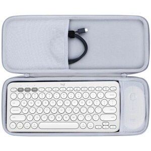 Lebakort���[�P�[�X�ƌ݊����̂���Logicool���W�N�[��PEBBLEKEYS2K380sGR���C�����X�L�[�{�[�h+PEBBLEMOUSE2M350sGR���C�����X�}�E�X�Z�b�g(�z���C�g�P�[�X)