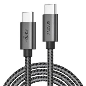 XAOSUNUSBC�P�[�u��240W5M���}���[�d140W�[�d�Ή�USBTypeC2.0�P�[�u��480Mbpsiphone15pluspromax�AMacBookPro�AiPadmini�AMatebook�AiPad