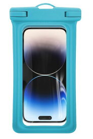 スマホ防水ケース海【水に浮くタイプ/指紋/FaceID認証】スマホケースIPX8水中・水上で操作できる良いタッチ感度顔認証ロックがしやすいサイドボタンが押しやすいストラップ付き首掛け高…