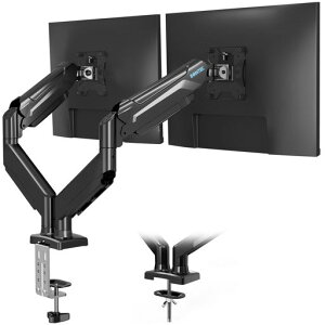 BONTEC���j�^�[�A�[���f���A���K�X�X�v�����O2��ʃf���A�����j�^�[�X�^���h13-32�C���`/�ő�9kgx2��Ή�VESA75/100mm�t�����[�V��������(�`���g�E�X�C�x���E��])�������߃f�X�N�ȃX�y�[�X�ȁc