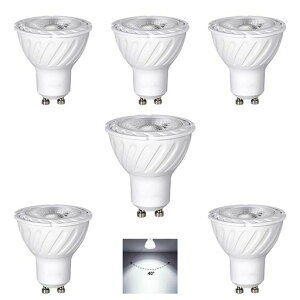LED�X�|�b�g���C�gGU10���������FRa98+5W50W�`�n���Q������400LM�����F6000k�����Ή��ȃG�lPSE�F�؍ς�6�Z�b�g(�����F6000k6)