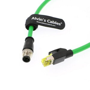 Alvin�fs Cables M12 4�s�� D�R�[�h �I�X ~ RJ45 �I�X �P�[�u�� 1m CAT5e �V�[���h �Ή� �Y�Ɨp Ethernet IP67 �ی� �K�i 100Mbps �����ʐM �E�H�[�^�[�u���[ 1M