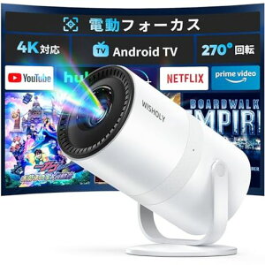 WISHOLY �v���W�F�N�^�[ ���^�y2025�N�����^�E�d���t�H�[�J�X�EAndroid TV���ځE270°��]�z�Ղ낶�������[ �ƒ�p 25000LM 1080P WiFi 6 �v���W�F�N�^�[ �V�� Wi-Fi ������`�␳ Bluetooth5.4