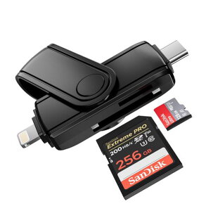 SDJ[h[_[iPhone/iPadp2-in-1iPhoneSDJ[h[_[SD/TFǂݏOTGΉʐ^/o]iPhone/iPad/iOS/AndroidX}z/MacBookPro