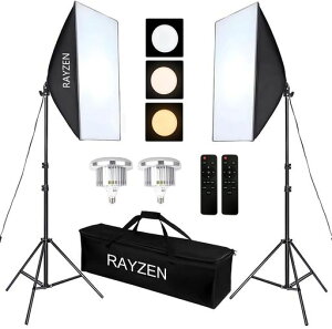 RAYZEN �O�FLED�\�t�g�{�b�N�X �B�e�p�Ɩ��Z�b�g 50x70cm 3000K~6000K �����R���t 2m�O�r�X�^���h PSE�擾