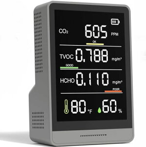 ��_���Y�f�Z�x�vCO2/TVOC/HCHO/���x/���x����CO2������C�i�����m���C���ʑ����CO2���j�^�[���A���^�C���Ď�USB�[�d�������x�Z���T�[���C�A���[�g�ƒ�p�_�Ɨp