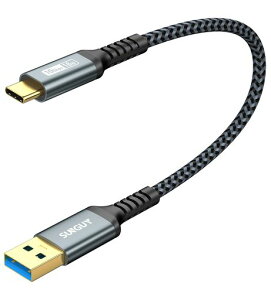 SUNGUY USB TYPE C �P�[�u�� 0.3M USB3.1 GEN2 10GBPS�f�[�^�]�� �^�C�v C �����[�d USB-A TO USB-C �Z�� 30CM �����b�L�R�l�N�^ ANDROID AUTO�Ή� �i�C�����҂� ���ϋv��