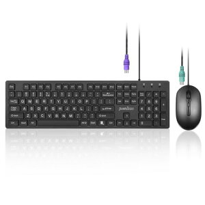 Perixx PERIDUO-117P PS2�ڑ� �L�[�{�[�h�}�E�X�Z�b�g �p��z��L�[�{�[�h �u���b�N 1.8M�P�[�u��