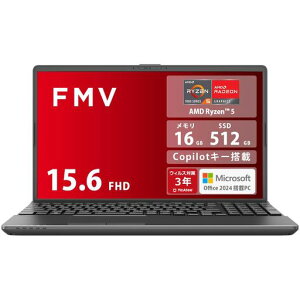 FMV�m�[�g�p�\�R��NoteAWA1-K2(MSOffice2024/Copilot�L�[����/Win11/15.6�^/AMDRyzen5/16GB/SSD512GB/�X�[�p�[�}���`�h���C�u)FMVWK2A155_AZ