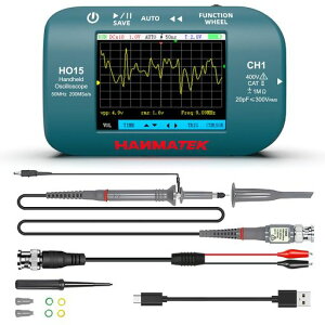 HANMATEKHO15�n���h�w���h�f�W�^���I�V���X�R�[�v-50MHz�ш敝�A200MSa/s�����x�T���v�����O�A2.8�C���`TFT�f�B�X�v���C�AUSB�[�d���A�M��������A�t�B�[���h���[�N�p�|�[�^�u��