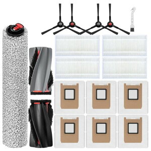 Eufy Omni C28�Ή� 16�_�A�N�Z�T���[�Z�b�g ��u���V1�{ ���[���[���b�v1�� �T�C�h�u���V4�� �t�B���^�[4�� �_�X�g�o�b�O6�� �N���[�j���O�u���V1�� �����p���Օi �݊��i