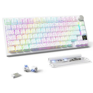 ATTACK SHARK X820ULTRA ���J�j�J���L�[�{�[�h �Q�[�~���O�L�[�{�[�h ����Type-C�P�[�u�� �J�X�^�� 75%�z�� ����/�L��/BT �O�͐ڑ� �z�b�g�X���b�v �������\ PBT�L�[�L���b�v RGB�o�b�N���C�g LED�f�c