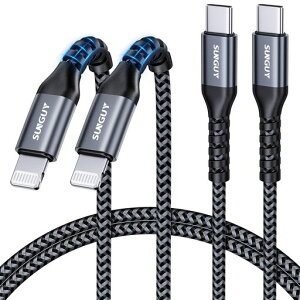SUNGUYUSB-CLightning�P�[�u��1M2�{�Z�b�g�yMFi�F�؎擾�z�^�C�vc���C�g�j���O�P�[�u��PD�Ή�20W�}���[�diPhone�[�d�P�[�u��Carplay�Ή����ϋv�i�C�����҂�iPhone141312XR