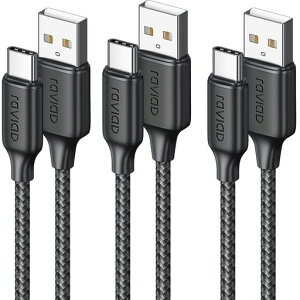 RAVIAD USB Type C �P�[�u���y2m/3�{�Z�b�g�z�^�C�vc �P�[�u�� 3A �}���[�d QuickCharge3.0�Ή� USB2.0�K�i USB-A to USB-C �R�[�h ���ϋv�i�C�����҂� iPhone