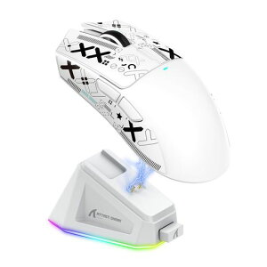 ATTACK SHARK X11 �Q�[�~���O�}�E�X ���C�����X ���� 2.4G/BLUETOOTH/USB-C ���y��63G 22000DPI �[�d�h�b�N�t�� �ő�65���ԓ��� �Z�K�擾�ς� (�z���C�g)