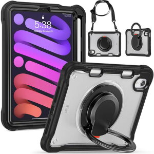 SENLANiPadMini6/iPadMini7(A17Pro)�p�P�[�X�c�u�����u�����|��360°��]������y�����[�V�����_�[�X�g���b�v�t���n�[�hPC+�V���R�������O�X�^���h�ϏՌ��������w�ʃJ�o�[�����(��)