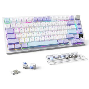 ATTACK SHARK X820ULTRA ���J�j�J���L�[�{�[�h �Q�[�~���O�L�[�{�[�h ����Type-C�P�[�u�� �J�X�^�� 75%�z�� ����/�L��/BT �O�͐ڑ� �z�b�g�X���b�v �������\ PBT�L�[�L���b�v RGB�o�b�N���C�g LED�f�c