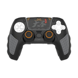 PMW PS5 コントローラー用シリコンプロテクト | 滑り止めカバー | PS5 DualSense コントローラーに対応 | アナログスティック用シリコンカバー&タッチパッドステッカー付き (ブラック)