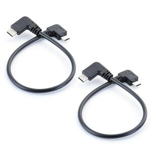 2�� Type-C - micro5p OTG �f�[�^�P�[�u�� Android �t�H������ DAC �w�b�h�t�H�� �A���v�ւ̃f�R�[�h C����}�C�N��Usb�P�[�u��90�x�}�C�N��5�s���I�X����UsbC�I�X���� ���d��(�u���b�N)