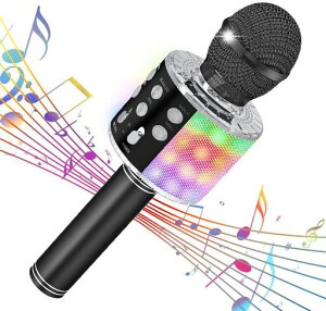 VerkstarBluetooth�J���I�P�}�C�N�|�[�^�u���X�s�[�J�[�J���I�P�@��Bluetooth�ŊȒP�ɐڑ������}�C�N��l�ŃJ���I�P�C���t�H���W���b�N�t��Android/iPhone�ɑΉ�(�u���b�N)