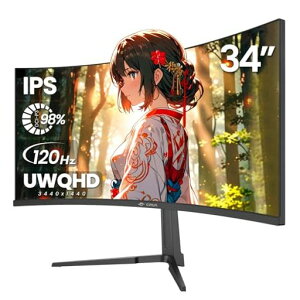 �yIPS�p�l���p�ȃ��j�^�[�zCRUA�Q�[�~���O���j�^�[34�C���`�Ȗ�UWQHD(3440x1440P)120Hz21:9�E���g�����C�h�f�B�X�v���C/DCI-P398%/HDMI&DP1.4/