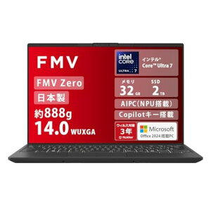 FMVxmʃm[gp\R{fmvzeroLIFEBOOKWU4/J3(MSOffice2024/FؑΉ/Win11/14.0^/CoreUltra7/32GB/SSD2TB)UHV[YAZ_WU4J3_Z723