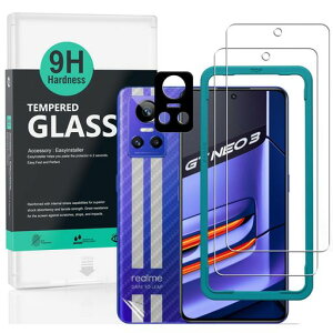 Ibywind �Ή� Realme GT Neo 3 5G �K���X�t�B���� 2 ���ی�t�B���� �K�C�h�g�t�� �����Y�J�o�[(1��)�w�ʃV�[�g(1��) ���菝�h�~�ϏՌ��d�x 9H�����K���X�t�B�����y���炩�Ȏ�G��z�y�C�A�[���z�c