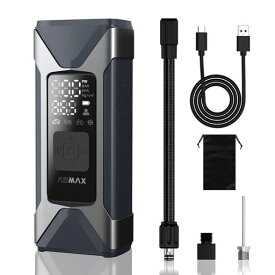 ASMAX自転車空気入れ電動空気入れバイク車エアーポンプ2500mAhx3大容量バッテリー最大圧力160PSIタイヤ空気圧検知50cmクイックリリースエアホース自動停止米式/仏式/英式浮き輪バルブ対応モ…