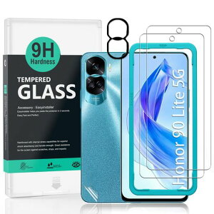 Ibywind�Ή�Honor90Lite5G�K���X�t�B����2���ی�t�B�����K�C�h�g�t�������Y�J�o�[(1��)�w�ʃV�[�g(1��)���菝�h�~�ϏՌ��d�x9H�����K���X�t�B�����y���炩�Ȏ�G��z�y�C�A�[���z�y�w��F�؁c