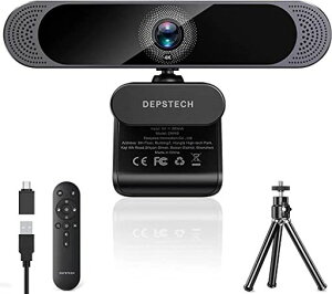 DEPSTECHDW49PROWEB�J����4KUltraHD�掿�I�[�g�t�H�[�J�X�����R���t���E�F�u�J�����m�C�Y�ጸ�}�C�N�����������␳���x/�ʓx���߉\3�{�Y�[��USB�ڑ�PC�J�����r�f�I�`���b�g�r�f�I��c������