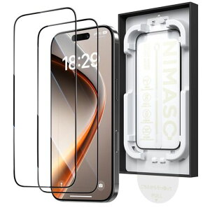 �u�o���yBox�vNIMASO�K���X�t�B����iPhone17ProMax�p�����K���X�ی�t�B�����S�ʕی썕������w��h�~�\�t���ȒP�����z���������o�Z�b�g�t���K�C�h�g�t��2���Z�b�g��Phone17Promax(6.9�C���`)�Ή�
