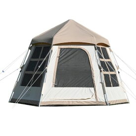 スモアラテロッジワンタッチTCテント1~3人設営簡単UVカット耐水性防カビ難燃性ロッジ型テントファミリー