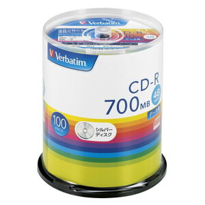 Verbatim�o�[�x�C�^��1��L�^�pCD-R700MB100���V���o�[�f�B�X�N48�{��SR80FC100SV1